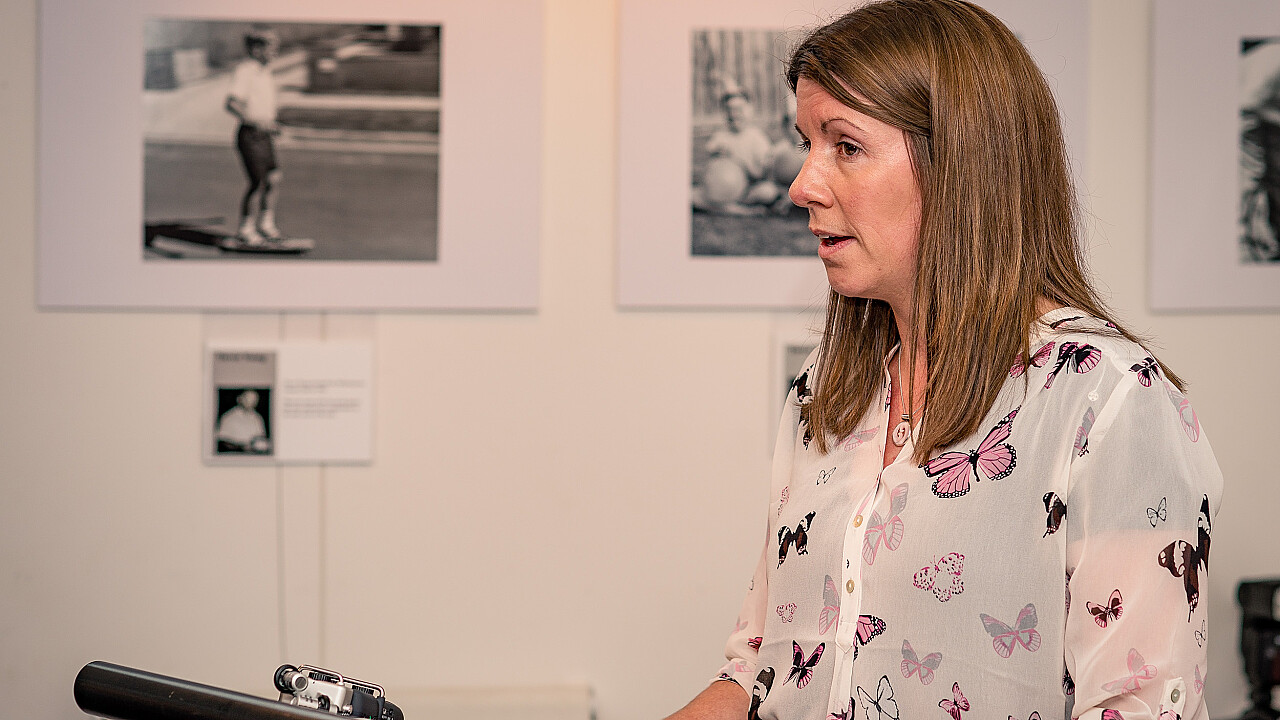 Hobsons Bay Mayor, Colleen Gates speaks at WCC's  50th Anniversary Exhibition Launch