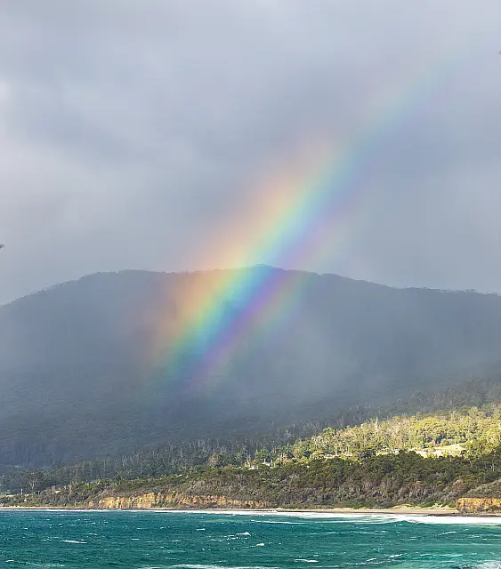 Coastal Squall with Rainbow