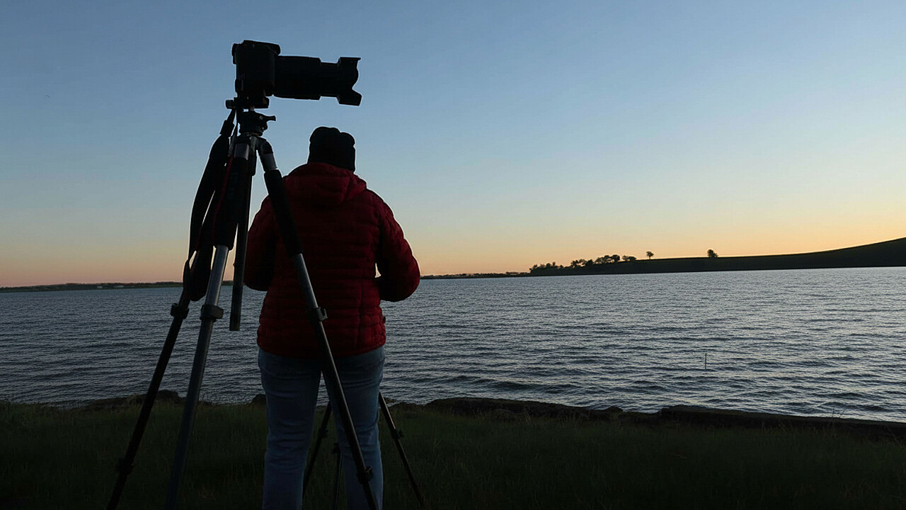 Gayle working on her settings / Sunset
